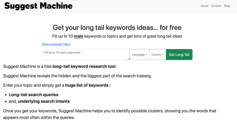 Suggest Machine: generazione di long tail keywords